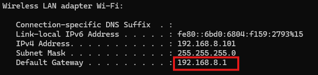 check ip using cmd